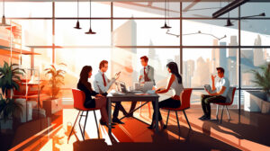 business people working in meeting office