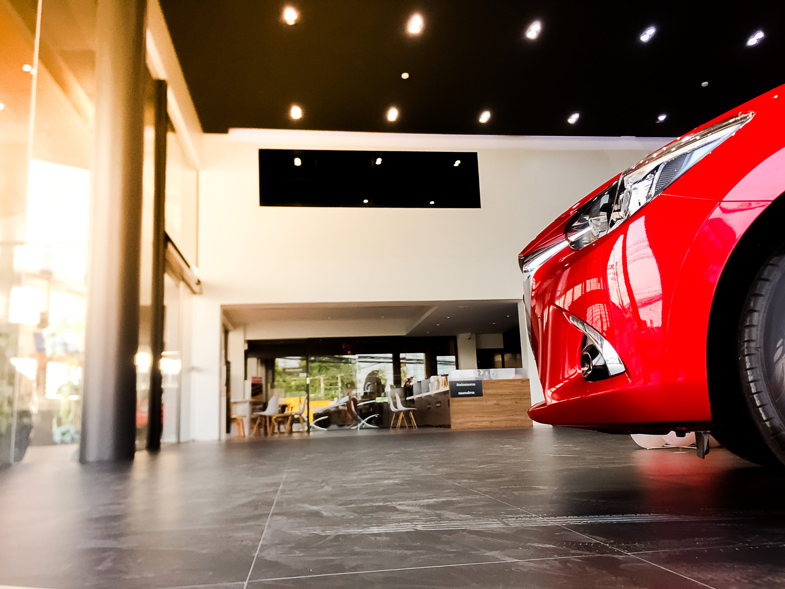 Car on street blurry background